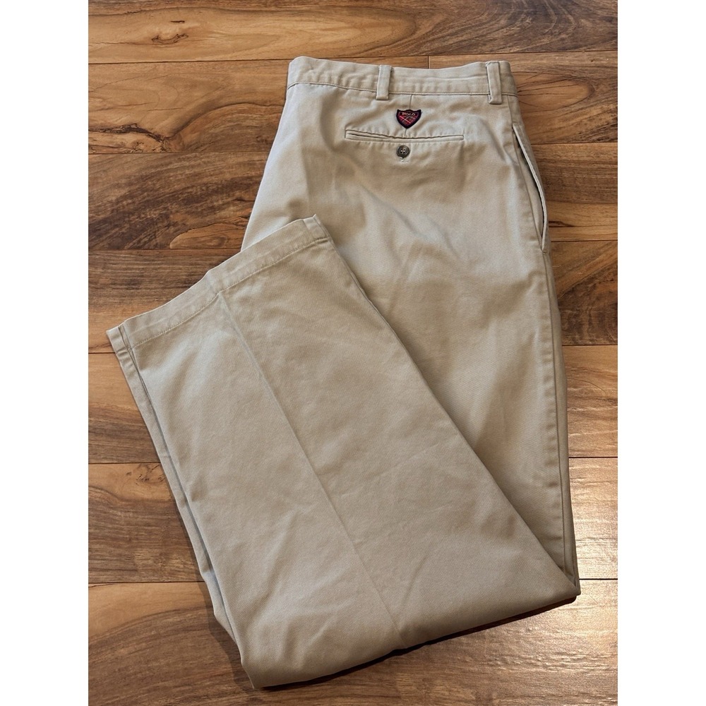 Ralph Lauren Polo Golf Mens 40x29 (Actual) Tan Pleated Front Cotton Pants